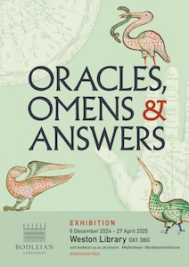 Exhibition poster for Oracles, Omens and Answers